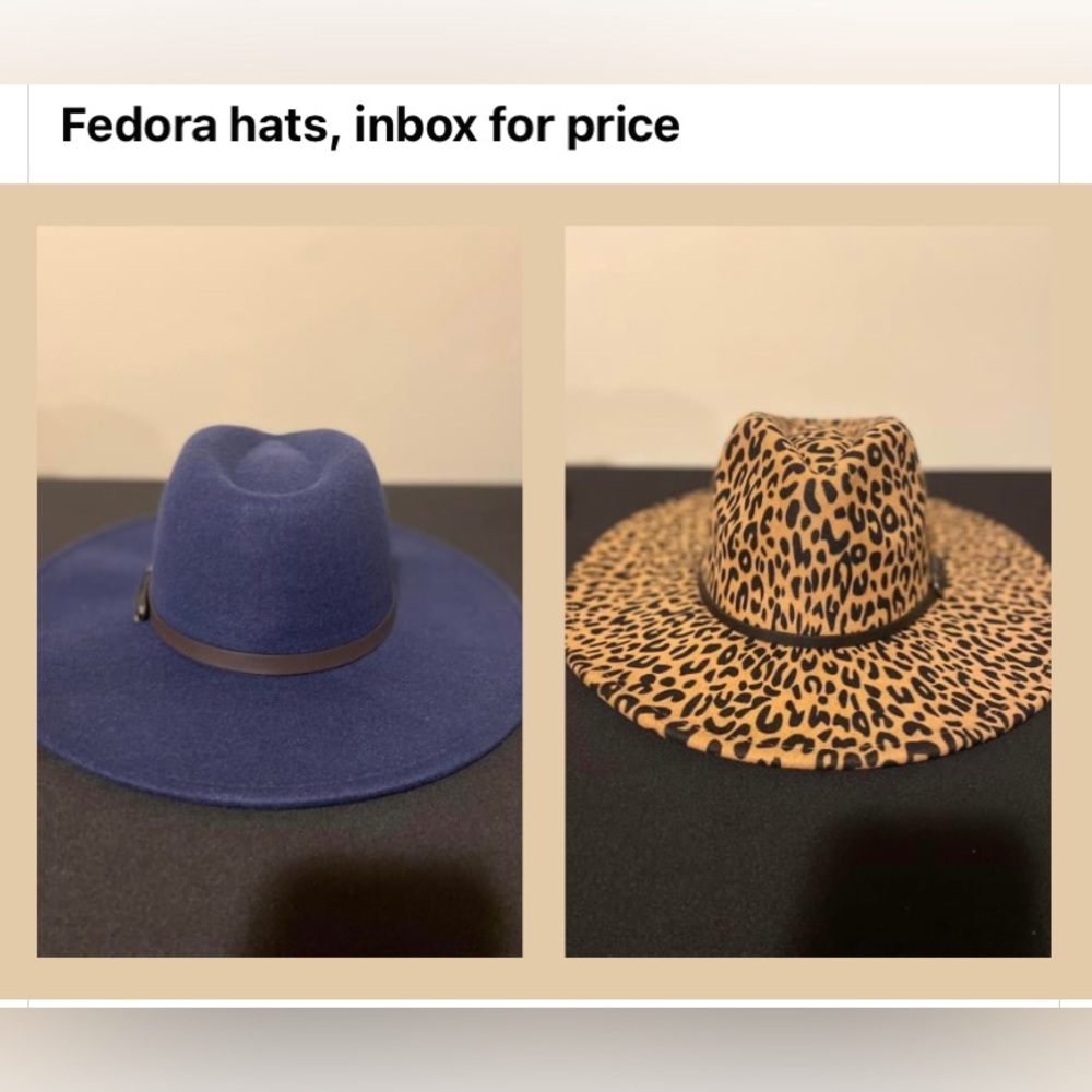 Fedora hat wide brim one size